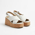 SANDALE COMPENSEE EN CUIR