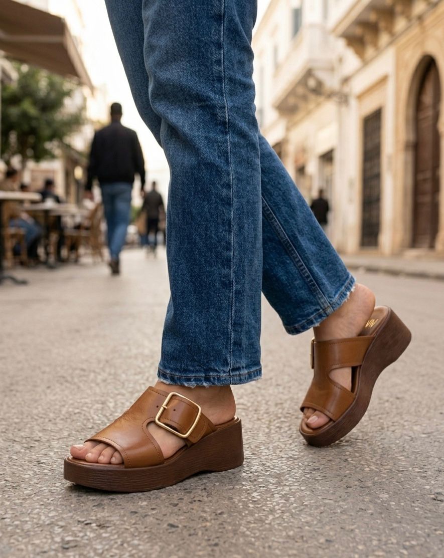 SABOT COMPENSEE EN CUIR